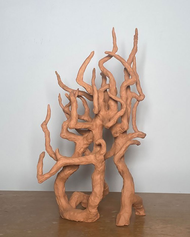 Student artwork in the shape of a sculpture