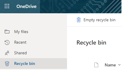 Link to the OneDrive online recycle bin