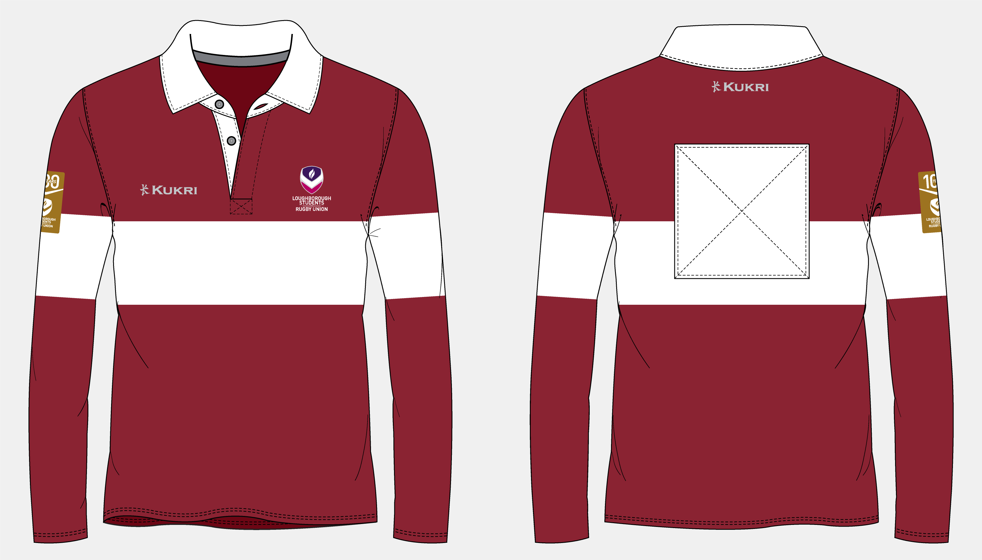 an illustration showing the front and back of the centenary shirt