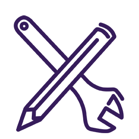 Spanner and pencil icon