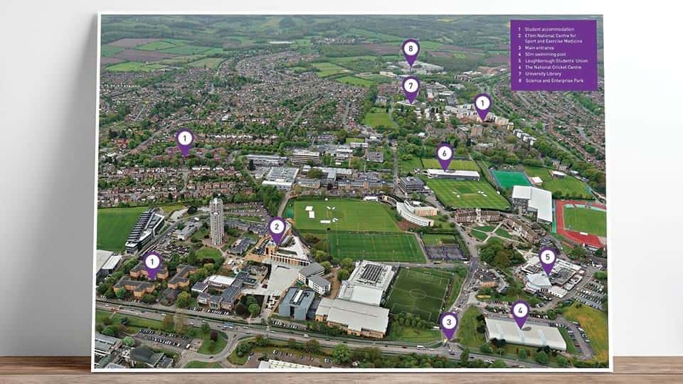 Online campus map of Loughborough campus