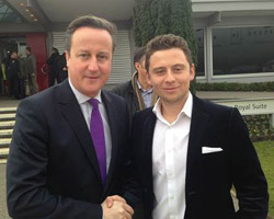 David Cameron and Pavegen founder and CEO, Laurence Kemball-Cook.