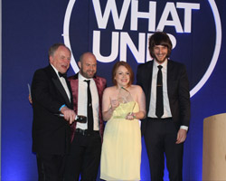 Clive Anderson (far left), with Georgia Cheyne (Loughborough Students’ Union Societies President) and representatives from the award sponsor StudentBeans.