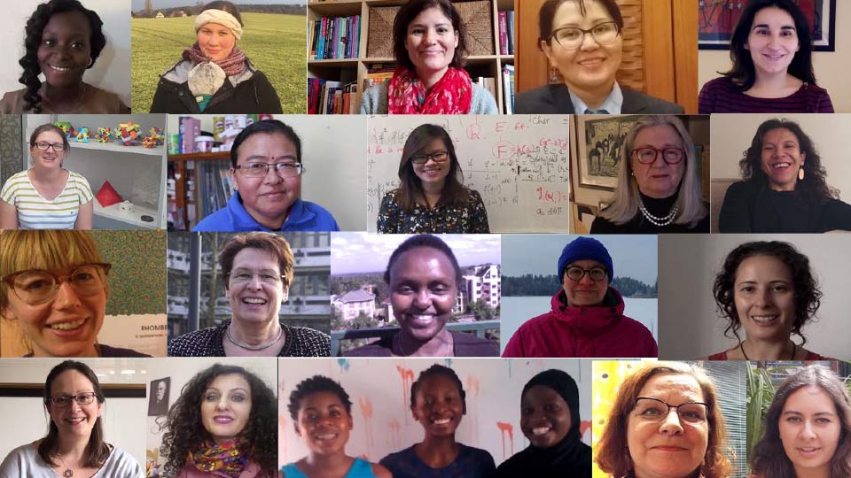 Pictured are women that feature in the Faces of Women in Mathematics short film. 