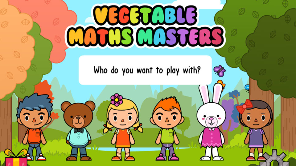 Pictured is the Vegetable Maths Masters homepage. 