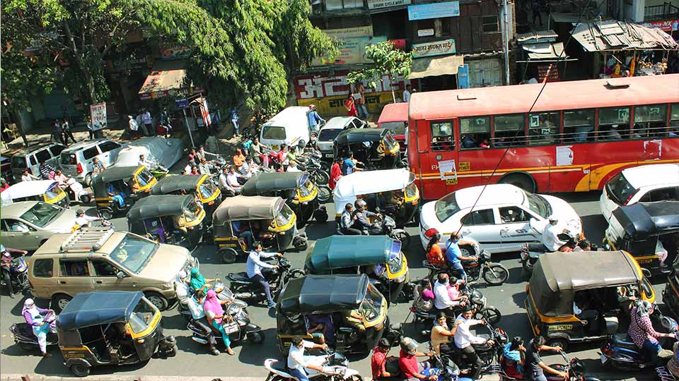 Traffic in India. 