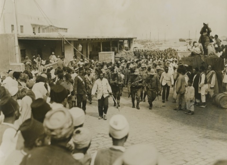 Landing of Italian Troops in Tripoli, Libya in October 1911. (Image supplied by the Illustrations Bureau (Whitefriars, London)).