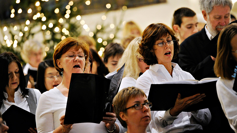 photo of the University's choir at Christmas performance