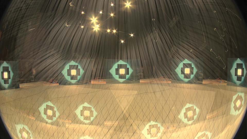 Image of lab experiment showing a starry ceiling effect