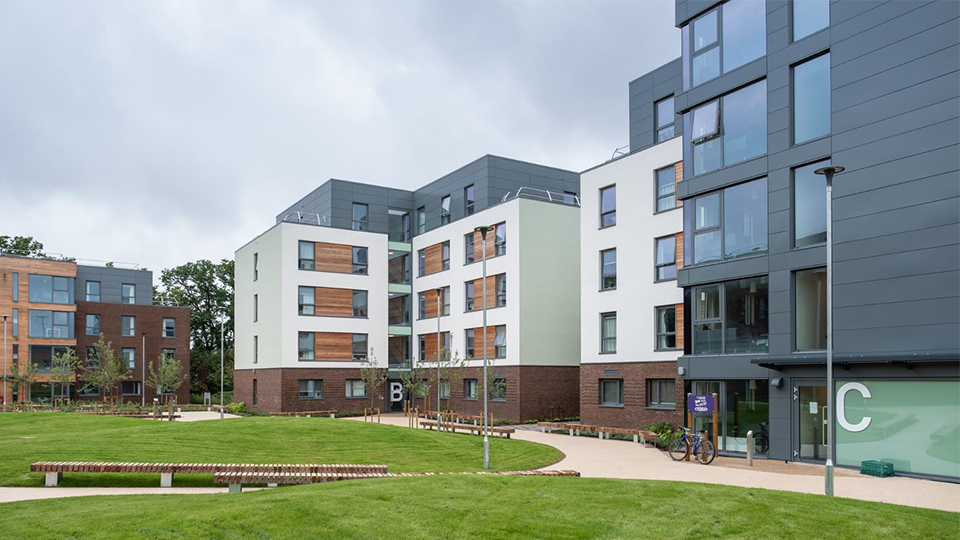Photo of the new halls of residence Claudia Parsons on the outside