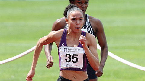 Loughborough's Georgina Adam ran a personal best of 11.45 in the Women's 100m. 