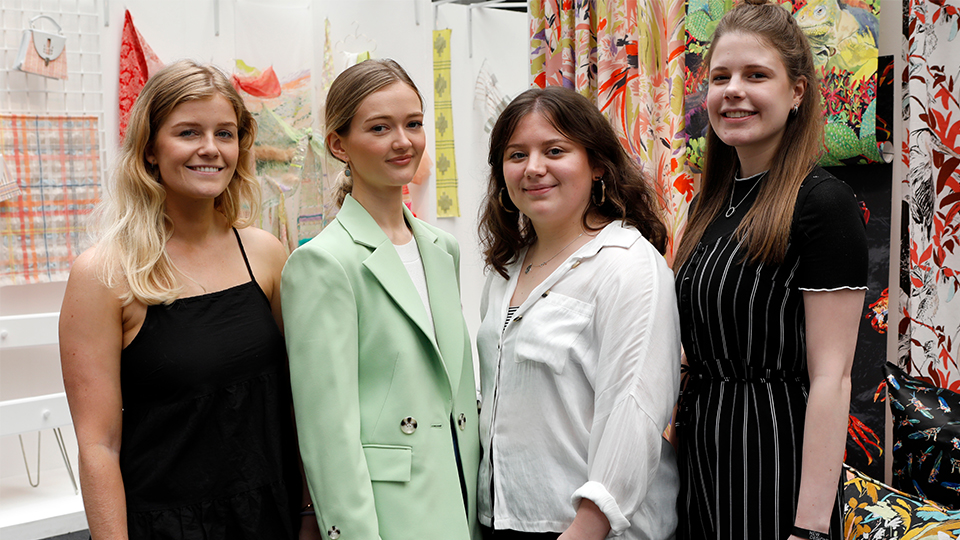 Photo of all four Loughborough winners at the New Designers show