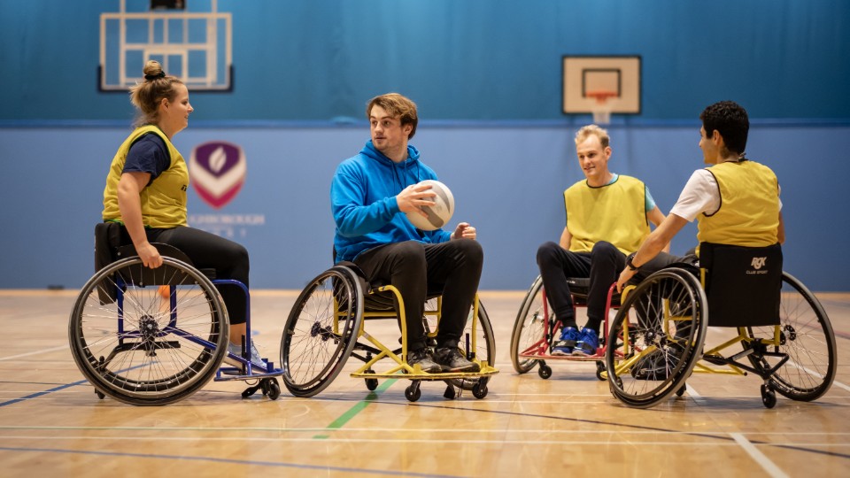 wheelchair basketball in action