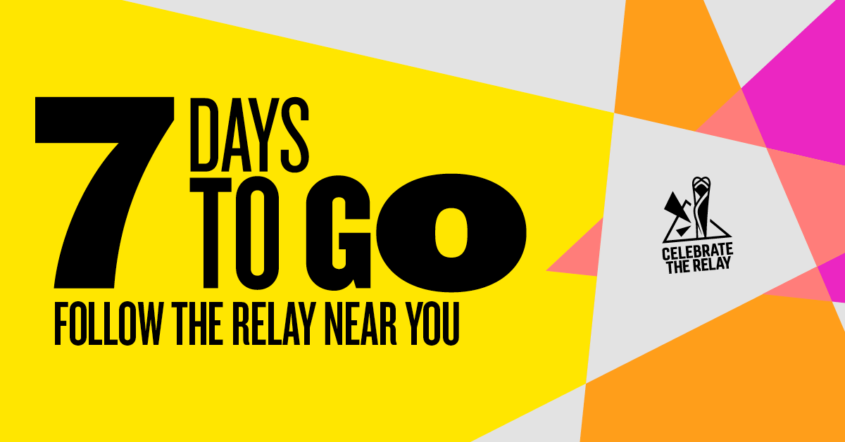 7 days to go. Follow the relay near you