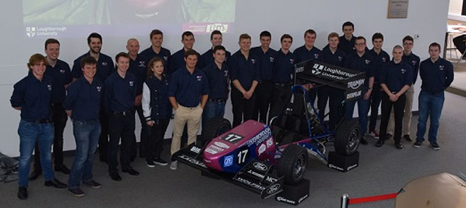 The group of students at the Formula Student launch