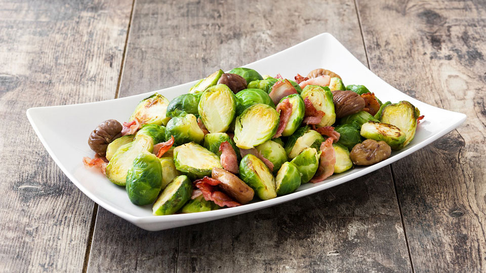 a photo of Brussels sprouts on a plate