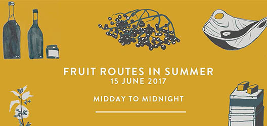 Fruit Routes summer midday to midnight poster