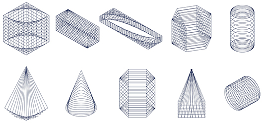 image of different digitalised shapes
