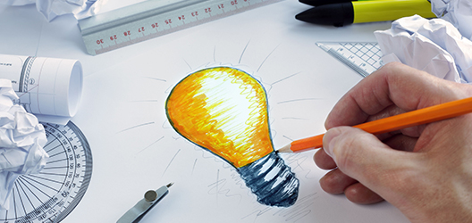 photo of lightbulb drawing for design project partnership