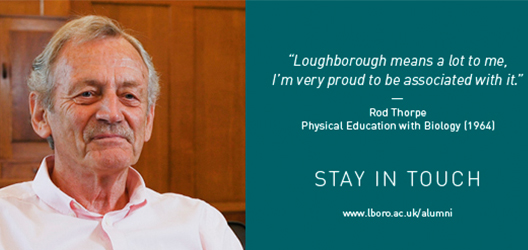 photo of Rob Thorpe, previous alumni, with a quote