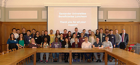 Pictured are members of the University community and Santander Universities at the beneficiary lunch. 