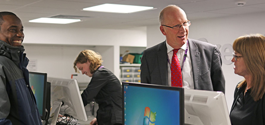 Vice-Chancellor visiting the staff in Print and Post at the University