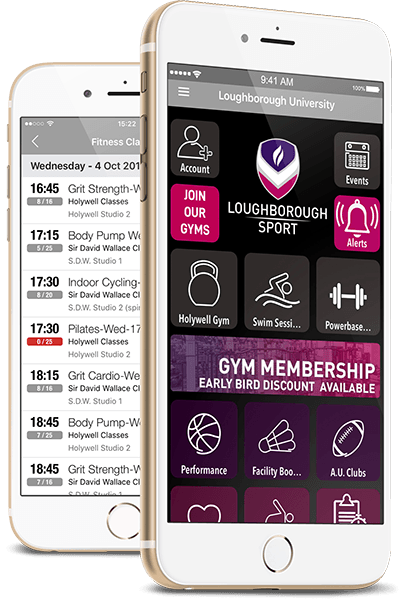 Loughborough Sport app screenshots
