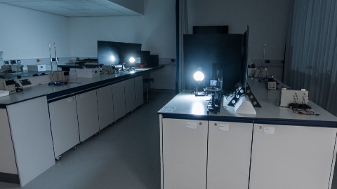 inside a physics optics lab