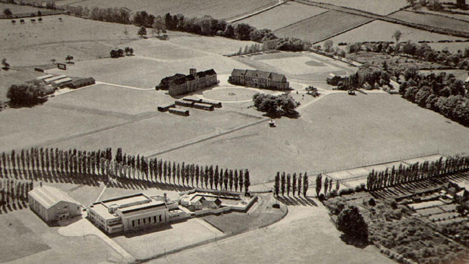 1948 aerial photo of campus