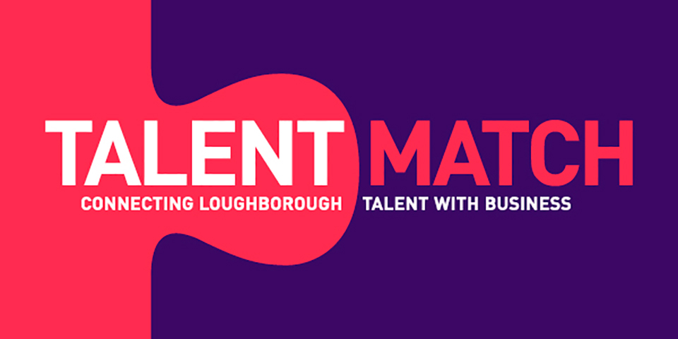 Talent Match graphic in pink and purple