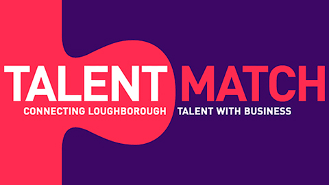 Talent Match graphic in pink and purple