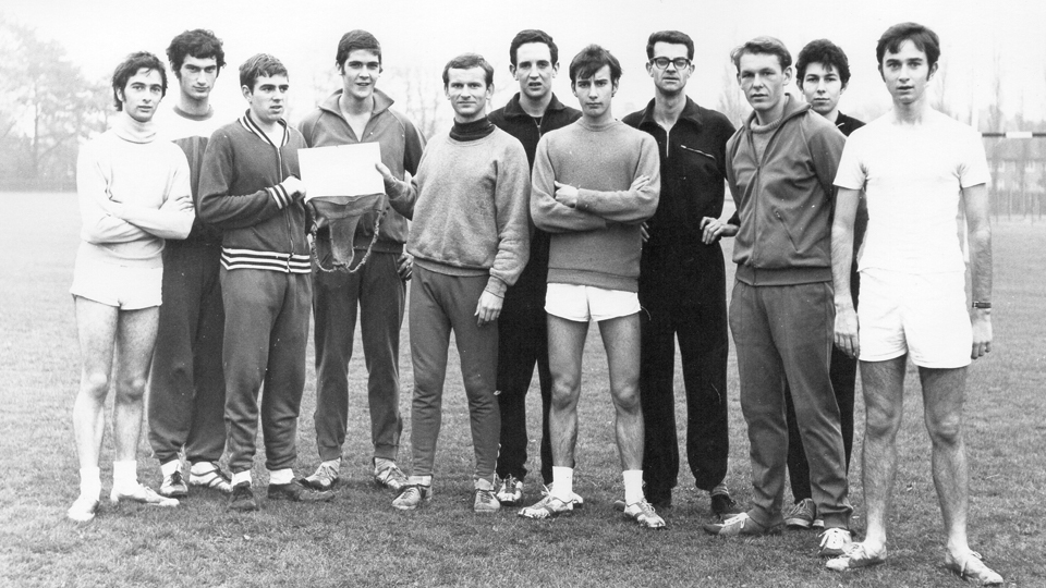 University Second team, 1969, featuring: David Blackburn, Keith Broadbent, Mike Wild, Julian Bunn, Richard Scott, Peter Hale. 