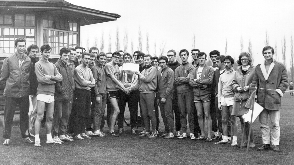 University and College athletics teams 1969, featuring:
Phil  Watson, Julian Bunn, Frank Thomas, Richard Scott, Mike Wild, Mike Down, David Price, David Blackburn, Graham Bell, Keith Broadbent, John Kirkbride.