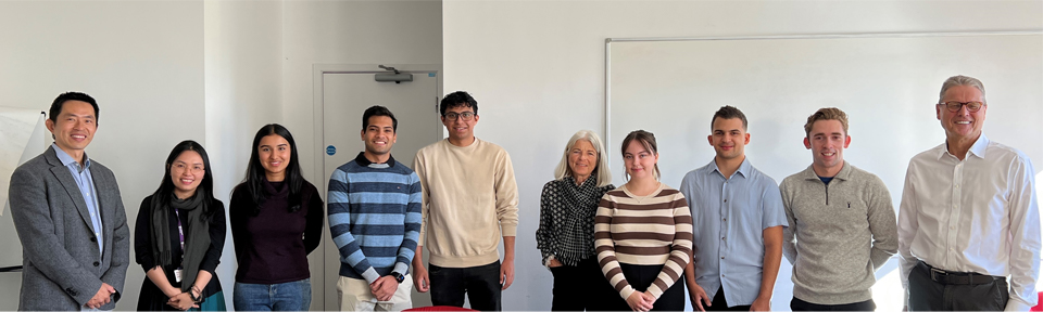 Meg Dawson with a group of students