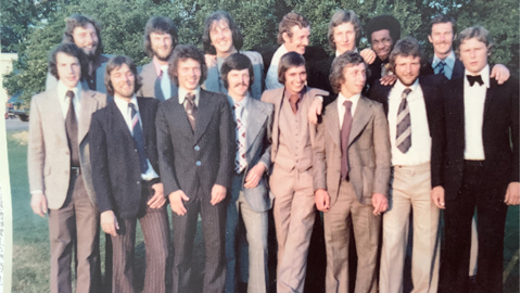 Front row L to R: Tim Chandler, Charlie Tisdall, Ian Erskine, Owen Roberts, Paul Sorensen, Fran Morrall, Mark Tidey, Paul Beak (in black tie) 

Back Row: Rich McTaggart, Rob Bell, Andy Roberts, Bill Kelly, George Miller, Phil Walker, Roger Taylor.