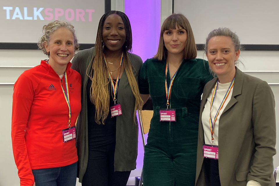 Four people stand together smiling. L-R: Clare Cunningham, Simbi Sonuga, Alice Reeves-Turner, Rebecca Sawuik