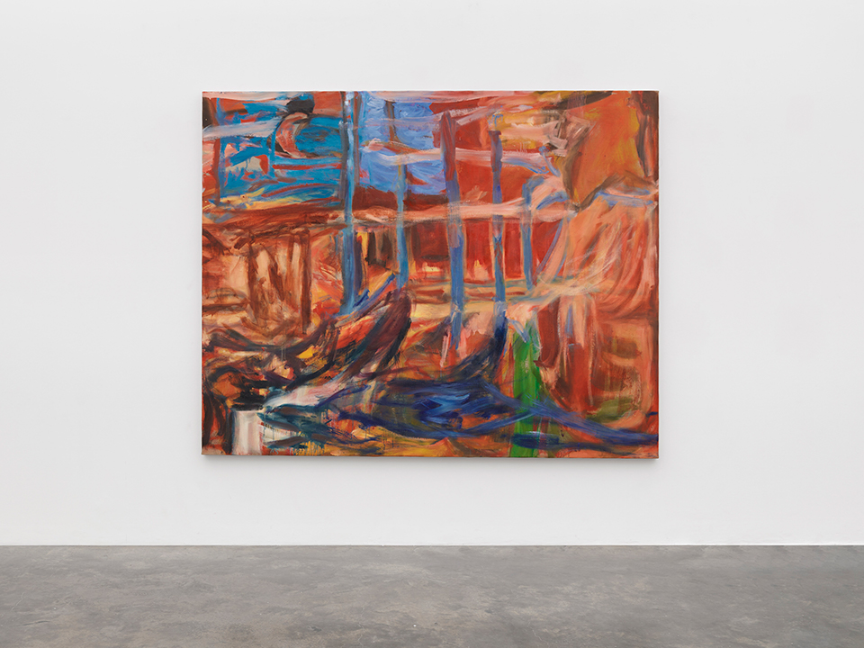 
Sarah Cunningham
Soul Capsule, 2023
Oil on Linen
200 x 250 x 4.5 cm
78 3/4 x 98 3/8 x 1 3/4 in
Sarah Cunningham's painting displayed on the wall of the Lisson Gallery.