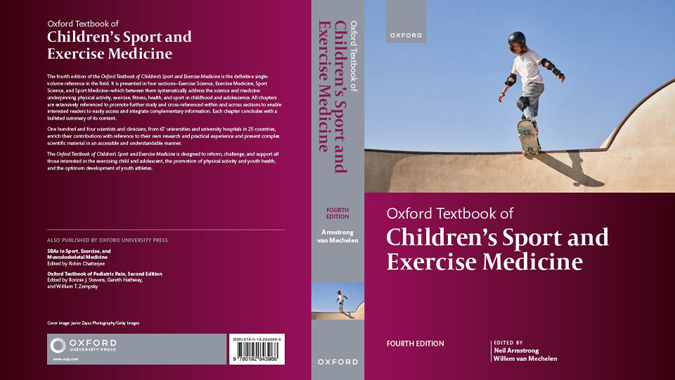 Book cover with text reading: Oxford textbook of Children's sport and exercise medicine
