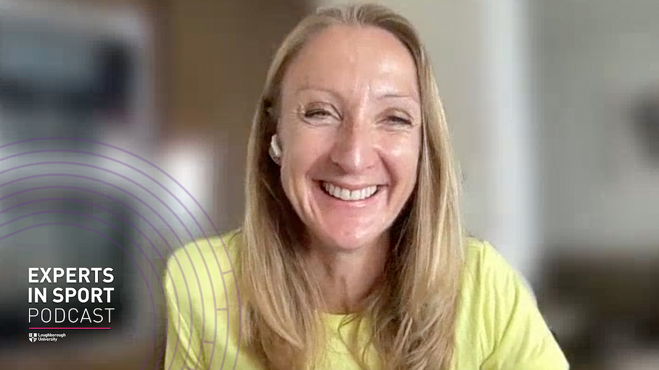 Paula Radcliffe speaking on the experts in sport podcast