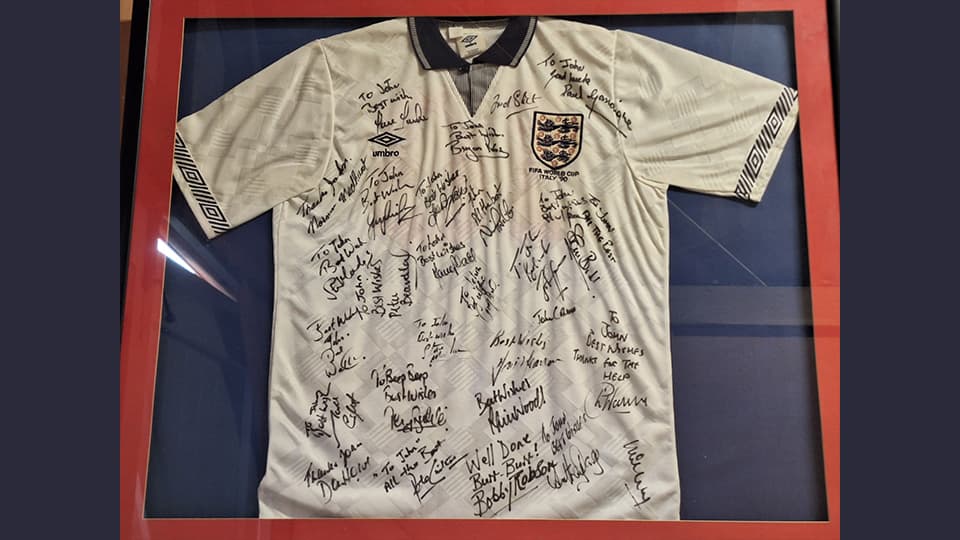 A signed England football shirt