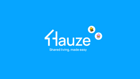 Blue background with the Hauze logo in the centre