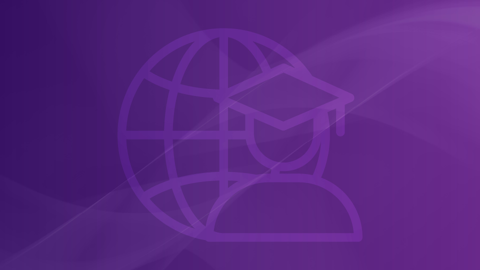Purple graphic with a faint outline graphic of a person.