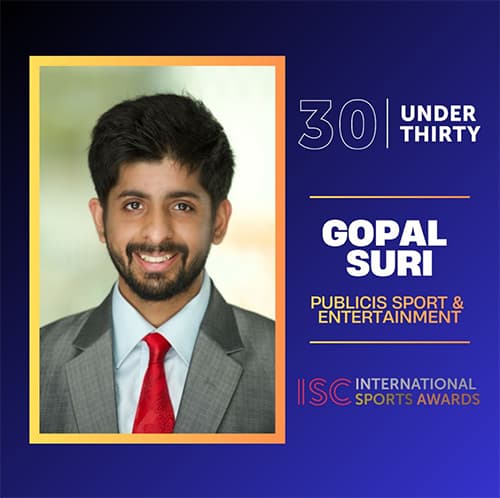 30 Under Thirty graphic with a photo of Gopal