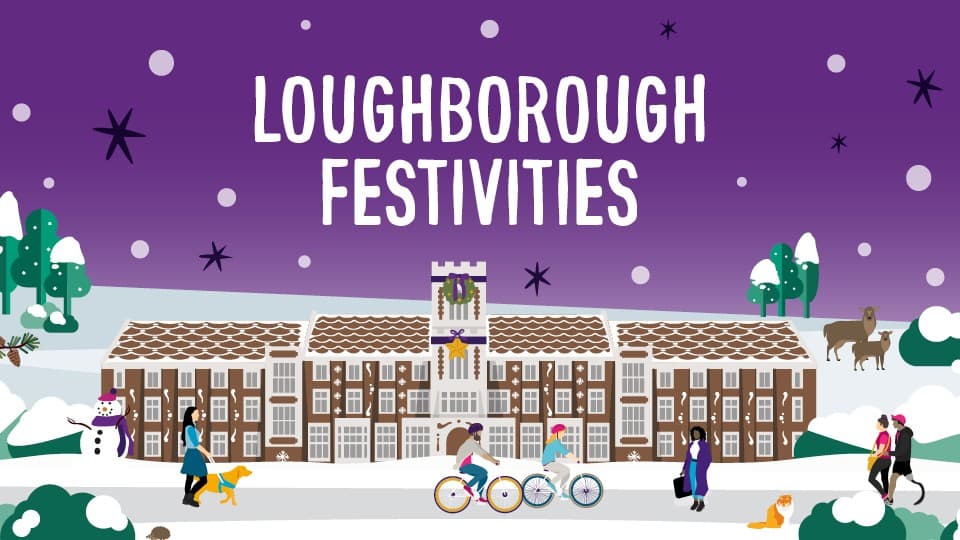 Festive Loughborough scene outside Hazlerigg building