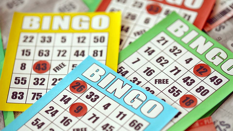 Many colorful bingo boards