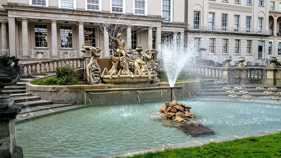 Neptune fountain in Cheltenham city centre