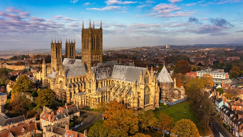 Lincoln Cathedral, England (drone point of view)
