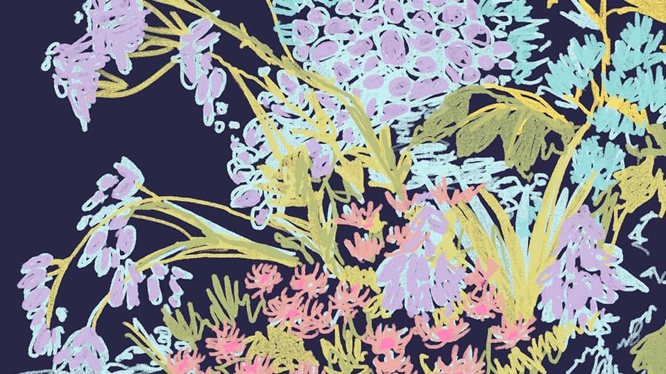 detail of the Flower Conservation within the Scilly Isles artwork