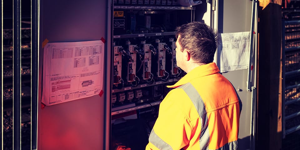 Man stood at electrical box