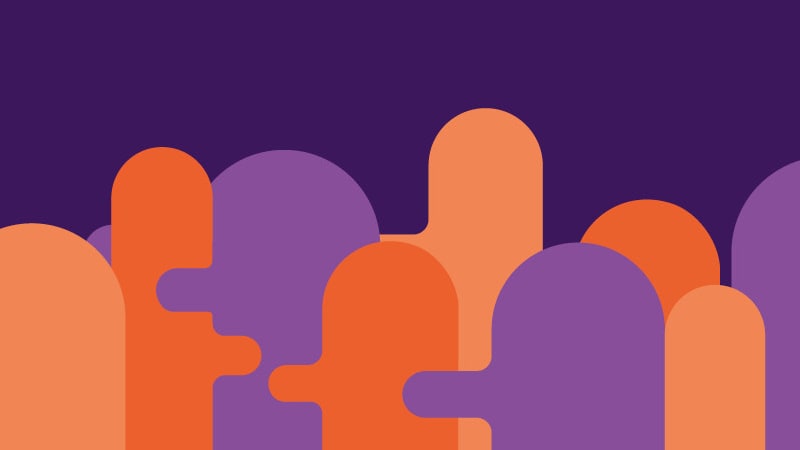 abstract image representing different size and colour people